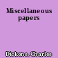 Miscellaneous papers