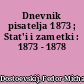 Dnevnik pisatelja 1873 ; Stat'i i zametki : 1873 - 1878