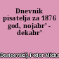 Dnevnik pisatelja za 1876 god, nojabr' - dekabr'