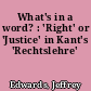 What's in a word? : 'Right' or 'Justice' in Kant's 'Rechtslehre'