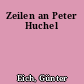 Zeilen an Peter Huchel