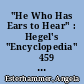 "He Who Has Ears to Hear" : Hegel's "Encyclopedia" ń459 and the Acroamatic Tradition