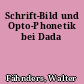 Schrift-Bild und Opto-Phonetik bei Dada