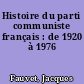 Histoire du parti communiste français : de 1920 à 1976