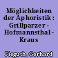 Möglichkeiten der Aphoristik : Grillparzer - Hofmannsthal - Kraus