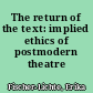 The return of the text: implied ethics of postmodern theatre