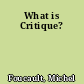 What is Critique?