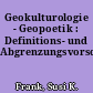 Geokulturologie - Geopoetik : Definitions- und Abgrenzungsvorschläge