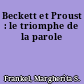 Beckett et Proust : le triomphe de la parole