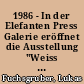 1986 - In der Elefanten Press Galerie eröffnet die Ausstellung "Weiss auf Schwarz. Kolonialismus, Apartheid und afrikanischer Widerstand"
