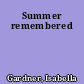 Summer remembered