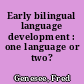 Early bilingual language development : one language or two?