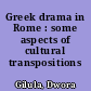Greek drama in Rome : some aspects of cultural transpositions