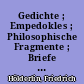 Gedichte ; Empedokles ; Philosophische Fragmente ; Briefe : 1798 - 1800