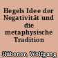 Hegels Idee der Negativität und die metaphysische Tradition