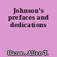 Johnson's prefaces and dedications