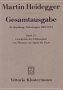 Geschichte der Philosophie von Thomas von Aquin bis Kant : [Marburger Vorlesung Wintersemester 1926/27]