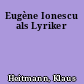 Eugène Ionescu als Lyriker