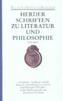 Schriften zu Literatur und Philosophie 1792 - 1800