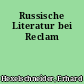 Russische Literatur bei Reclam