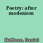 Poetry: after modenism