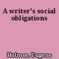 A writer's social obligations