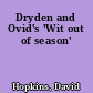 Dryden and Ovid's 'Wit out of season'