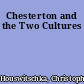 Chesterton and the Two Cultures