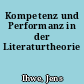 Kompetenz und Performanz in der Literaturtheorie