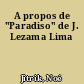 A propos de "Paradiso" de J. Lezama Lima
