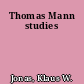 Thomas Mann studies