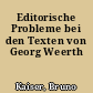 Editorische Probleme bei den Texten von Georg Weerth