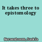 It takes three to epistomology