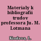 Materialy k bibliografii trudov professora Ju. M. Lotmana