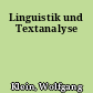 Linguistik und Textanalyse