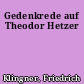 Gedenkrede auf Theodor Hetzer