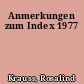 Anmerkungen zum Index 1977