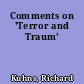 Comments on 'Terror and Traum'
