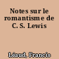 Notes sur le romantisme de C. S. Lewis