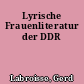 Lyrische Frauenliteratur der DDR