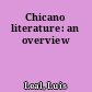 Chicano literature: an overview