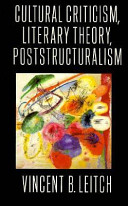 Cultural criticism, literary theory, poststructuralism