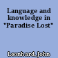 Language and knowledge in "Paradise Lost"