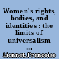 Women's rights, bodies, and identities : the limits of universalism and the legal debate around excision in france