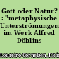 Gott oder Natur? : "metaphysische Unterströmungen" im Werk Alfred Döblins