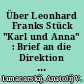 Über Leonhard Franks Stück "Karl und Anna" : Brief an die Direktion des ehemaligen Theaters Korsch