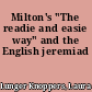 Milton's "The readie and easie way" and the English jeremiad