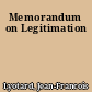 Memorandum on Legitimation
