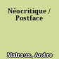Néocritique / Postface