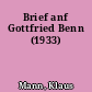 Brief anf Gottfried Benn (1933)